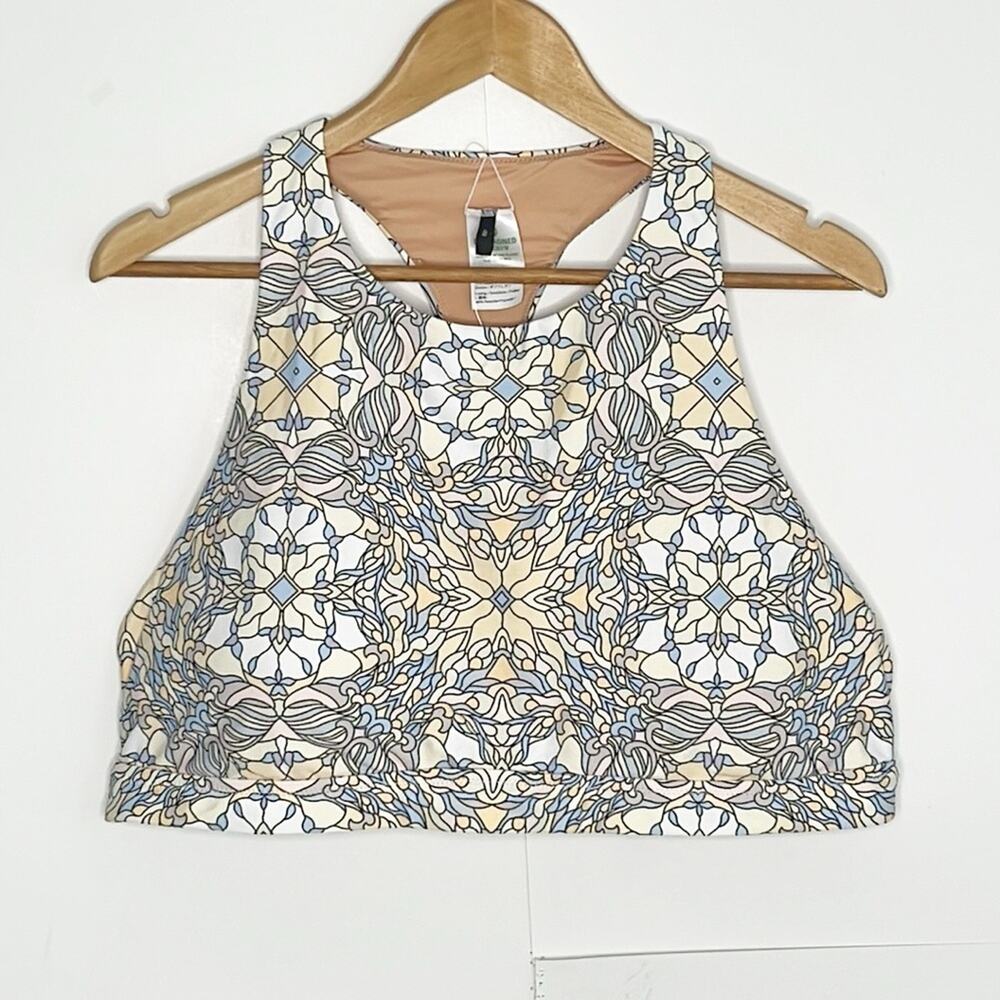 NWT J. Crew Active Longline Swim Top in kaleidoscope print - Picture 3 of 6